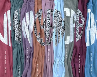 Animal Print Monogram Tee - Short Sleeve Bella Canvas Tee