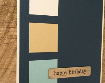 Happy Birthday Card, Birthday Card, Teal Birthday Card, Light Blue Card ...