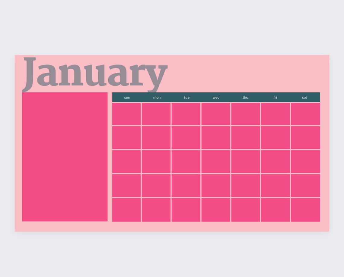 Pretty Pink Calendar Etsy