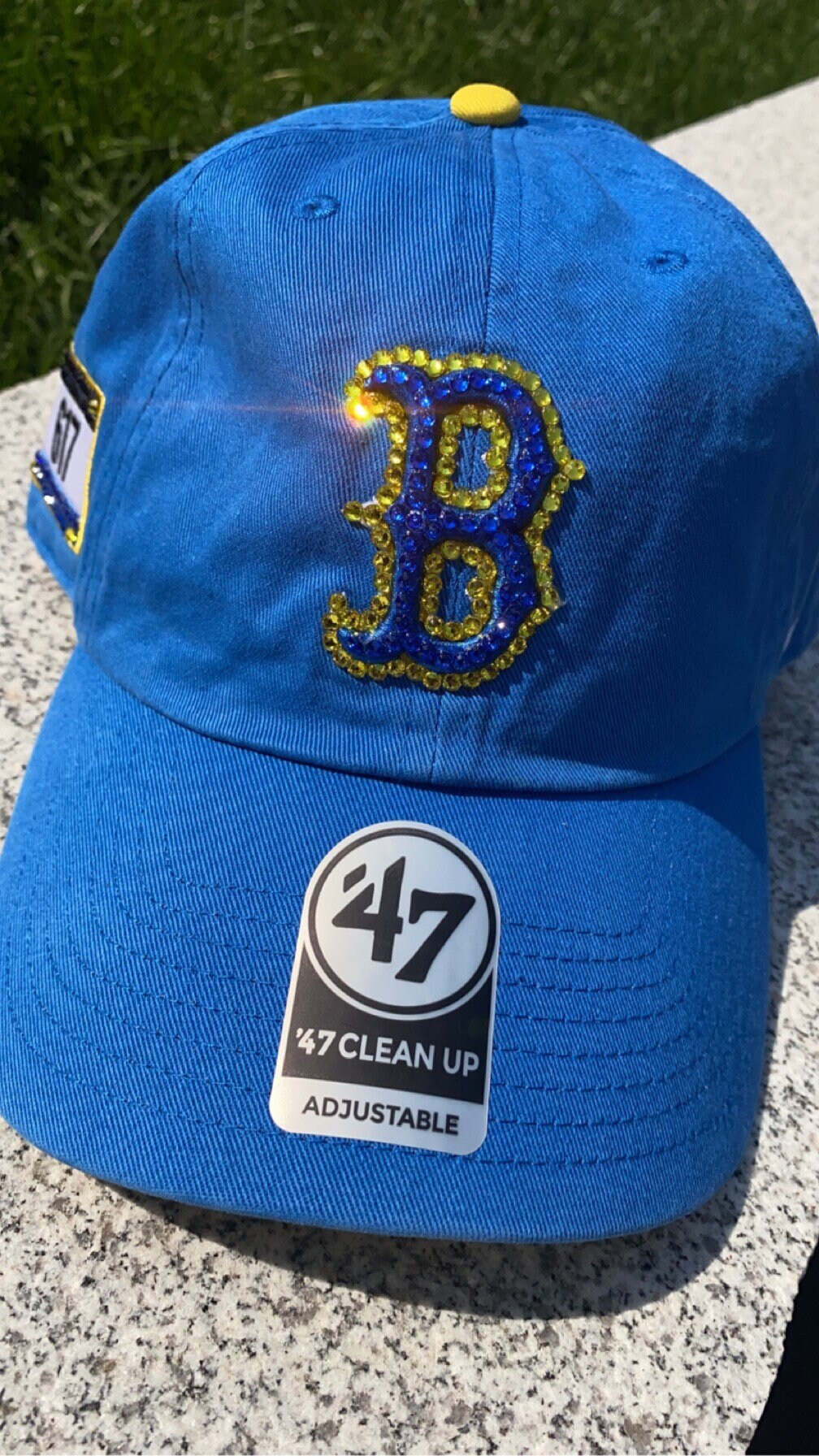 Boston Red Sox Blue marathon Bling Baseball Hat