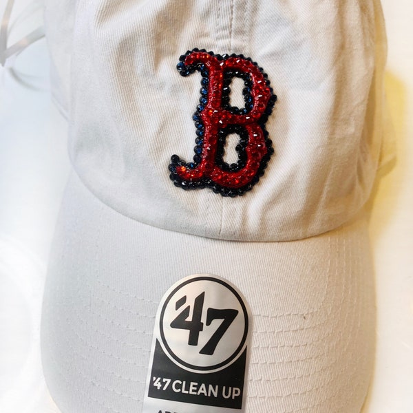 Boston Red Sox White Bling Baseball Hat