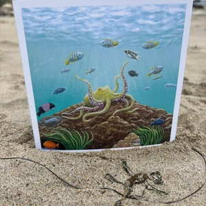 Tarjeta de felicitación de 5,5 x 5,5 pulg. con interior en blanco para cumpleaños, Día de la Madre, Día del Padre, Todas las ocasiones.