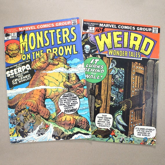 Vintage 1973 Marvel Comics Group Set Of 2 Monsters On The Etsy