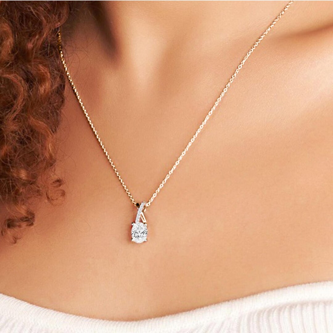 14K Yellow Gold Lab Diamond Pendant Necklace – IGI Certified, FG-VS1 ...