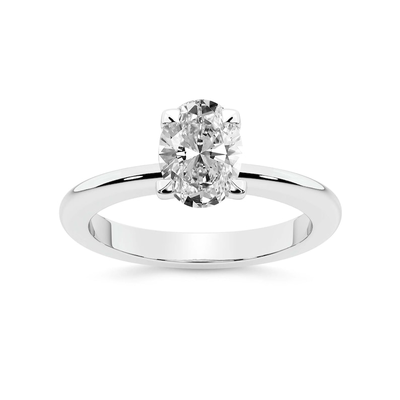 IGI Certified Lab Grown Diamond Solitaire Ring – 14K White Gold OVAL