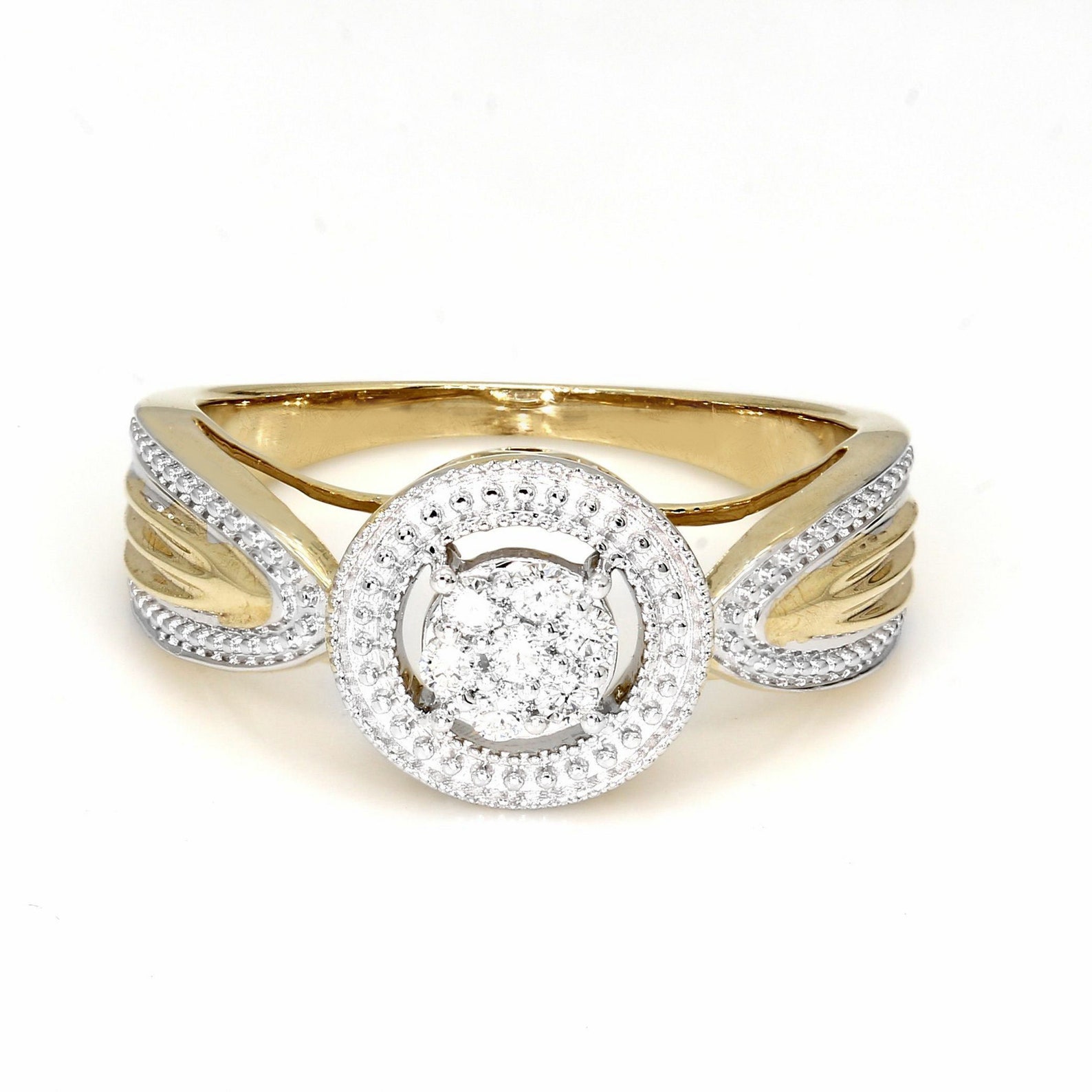 Lab Grown Diamond Ring 10K Yellow Gold 1/8 carat Lab Created Etsy