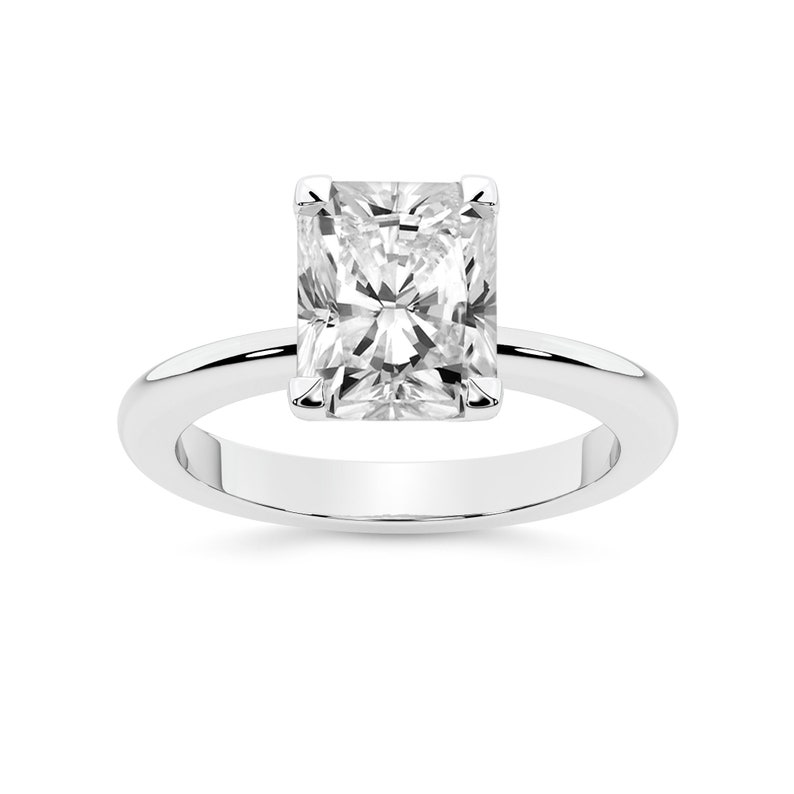 IGI Certified Lab Grown Diamond Solitaire Ring – 14K White Gold RADIANT