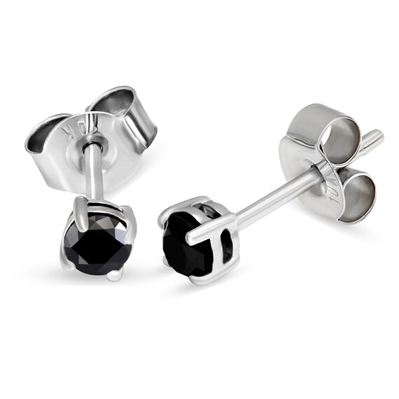 Christmas Sale 3 8 Carat Black Diamond Stud Earrings For Women Etsy