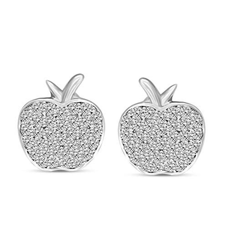 Lab Grown Diamond Earrings IGI Certified 12 ct Cluster Diamond Earrings Lab Created 14KT White Gold Diamond Earring For Women