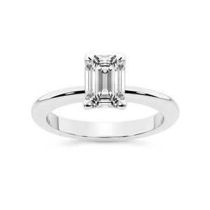 IGI Certified Lab Grown Diamond Solitaire Ring – 14K White Gold EMERALD