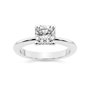 IGI Certified Lab Grown Diamond Solitaire Ring – 14K White Gold CUSHION
