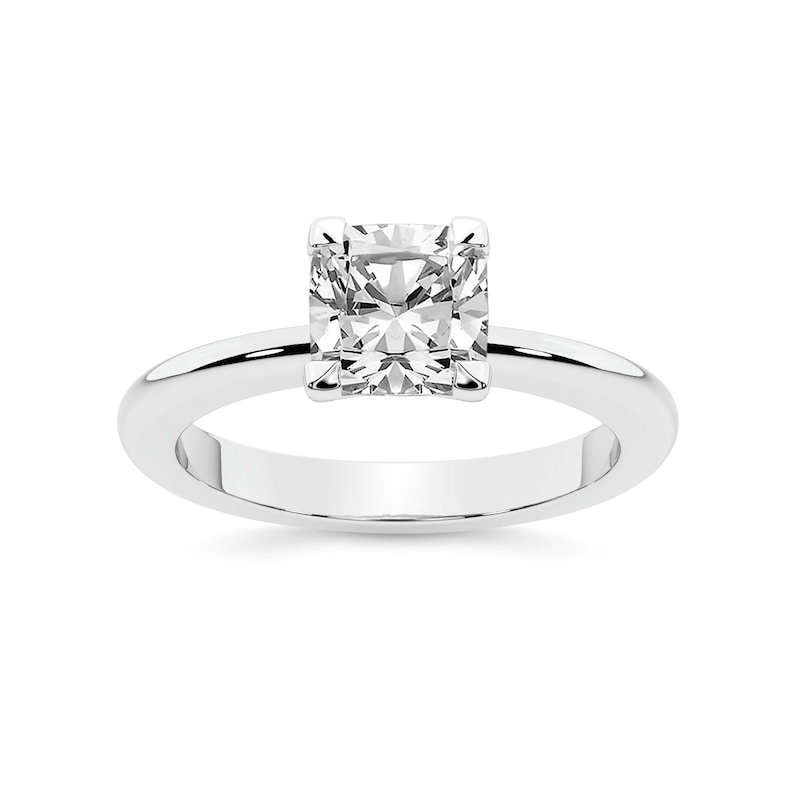 IGI Certified Lab Grown Diamond Solitaire Ring – 14K White Gold CUSHION