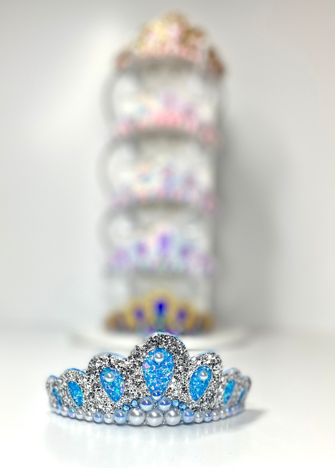 Princess Tiara, Blue Princess Tiara, Blue and Silver Beaded Tiaras ...