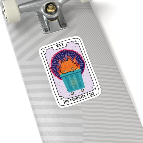 Dumpster Fire Tarot (THE WORLD XXI) Kiss-Cut Stickers