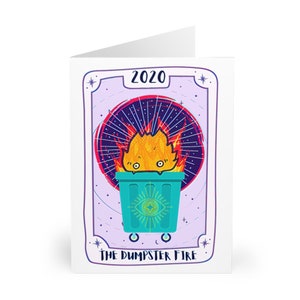 Tarot Dumpster Fire 2020 Greeting Cards 5 pcs image 1