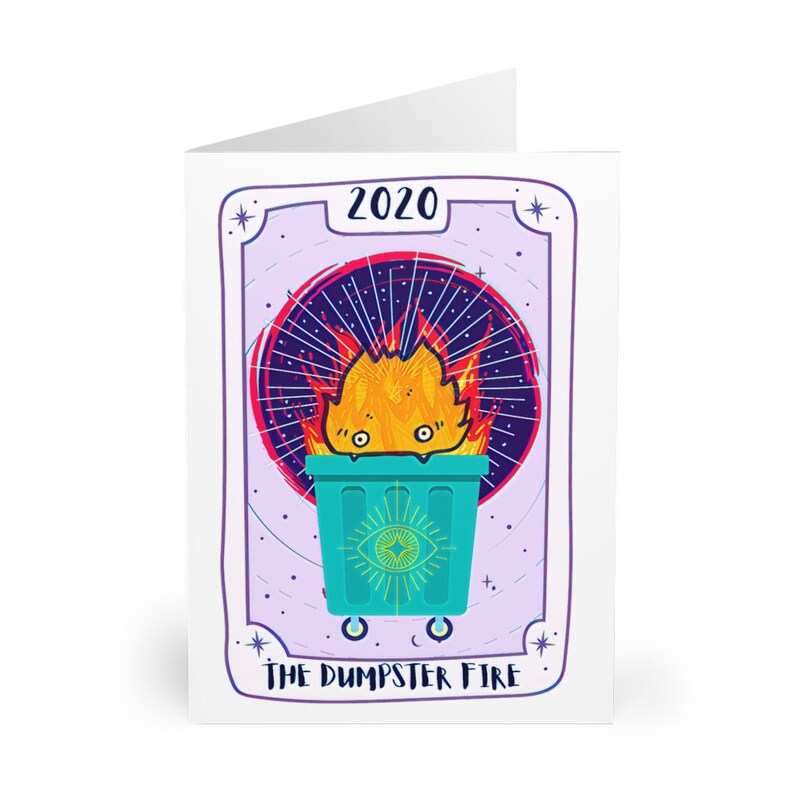 Tarot Dumpster Fire 2020 Tarjetas de Felicitación 5 uds imagen 1