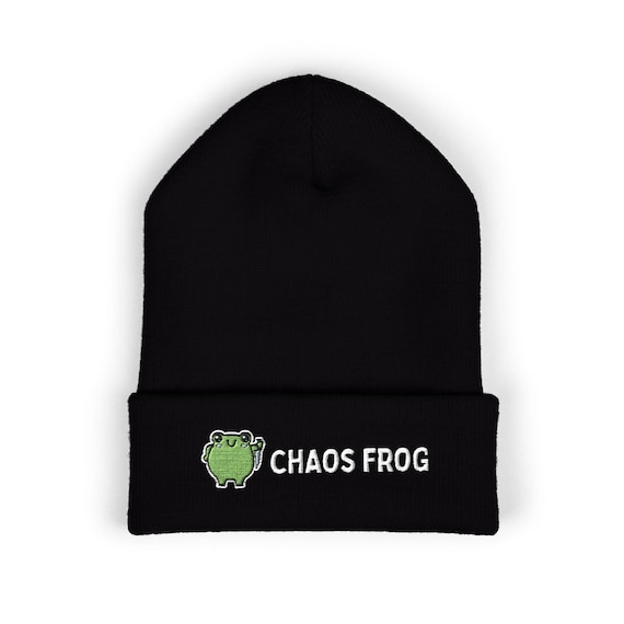 Chaos Frog embroidered beanie | Cuffed Knit Hat