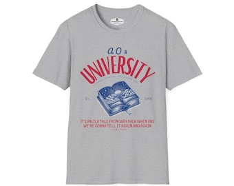 Homage to the Archive- Fanfiction Fans- Unisex Softstyle T-Shirt Red and Blue University Style