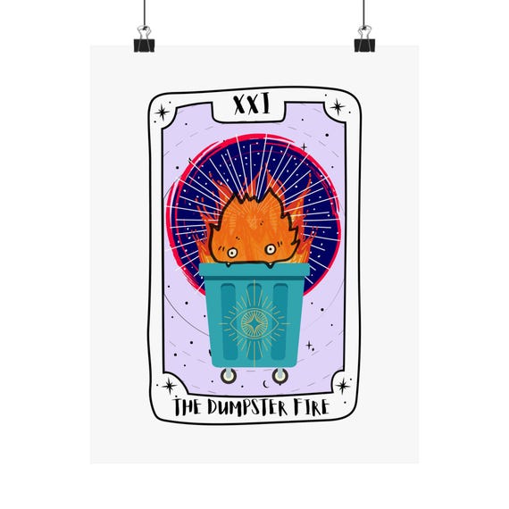 Dumpster Fire Tarot (THE WORLD XXI) Premium Matte Poster