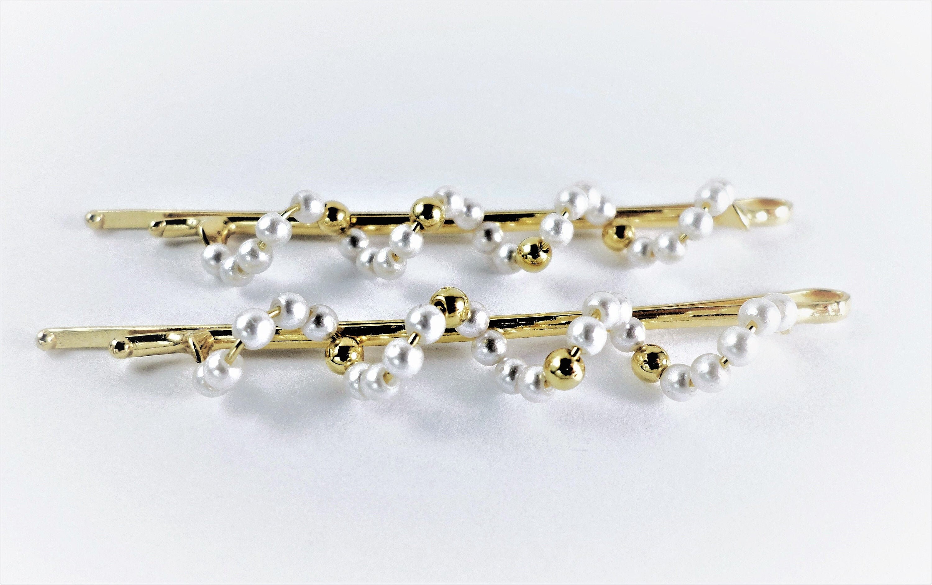 Pearl and Gold Bobby Pins Vintage Spiral Hair Clips Fancy Etsy
