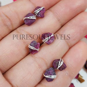 Tiny Ruby Stud Earrings, Raw Ruby Post Earrings, July Birthstone Earrings,Ruby Jewelry,Natural Gemstone Earrings,Raw Stone Earrings Gift
