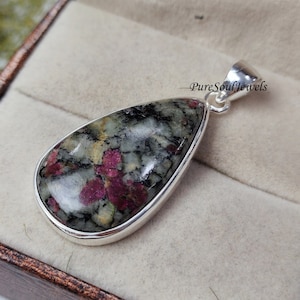 Edulite Gemstone Pendant: Boho Sterling Silver Jewelry