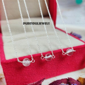 Crystal Ball Pendant Necklace: 925 Sterling Silver, Boho Hippie Style