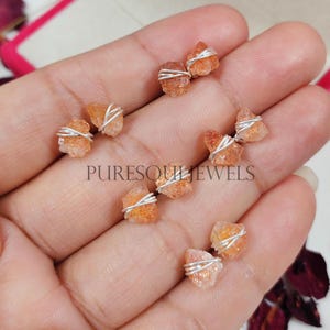 Raw SUNSTONE Stud Earrings | Raw Sunstone Ear Studs | Uncut Crystal l Earrings | Natural Gemstone Stud Earring | 925 Sterling Silver Stud