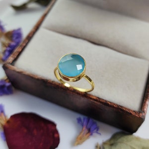 Aqua Chalcedony Ring, 925 Sterling Silver Ring, Boho Ring, Handmade Ring, Gemstone Ring, Beautiful Ring, Dainty Women Ring, Wedding Ring