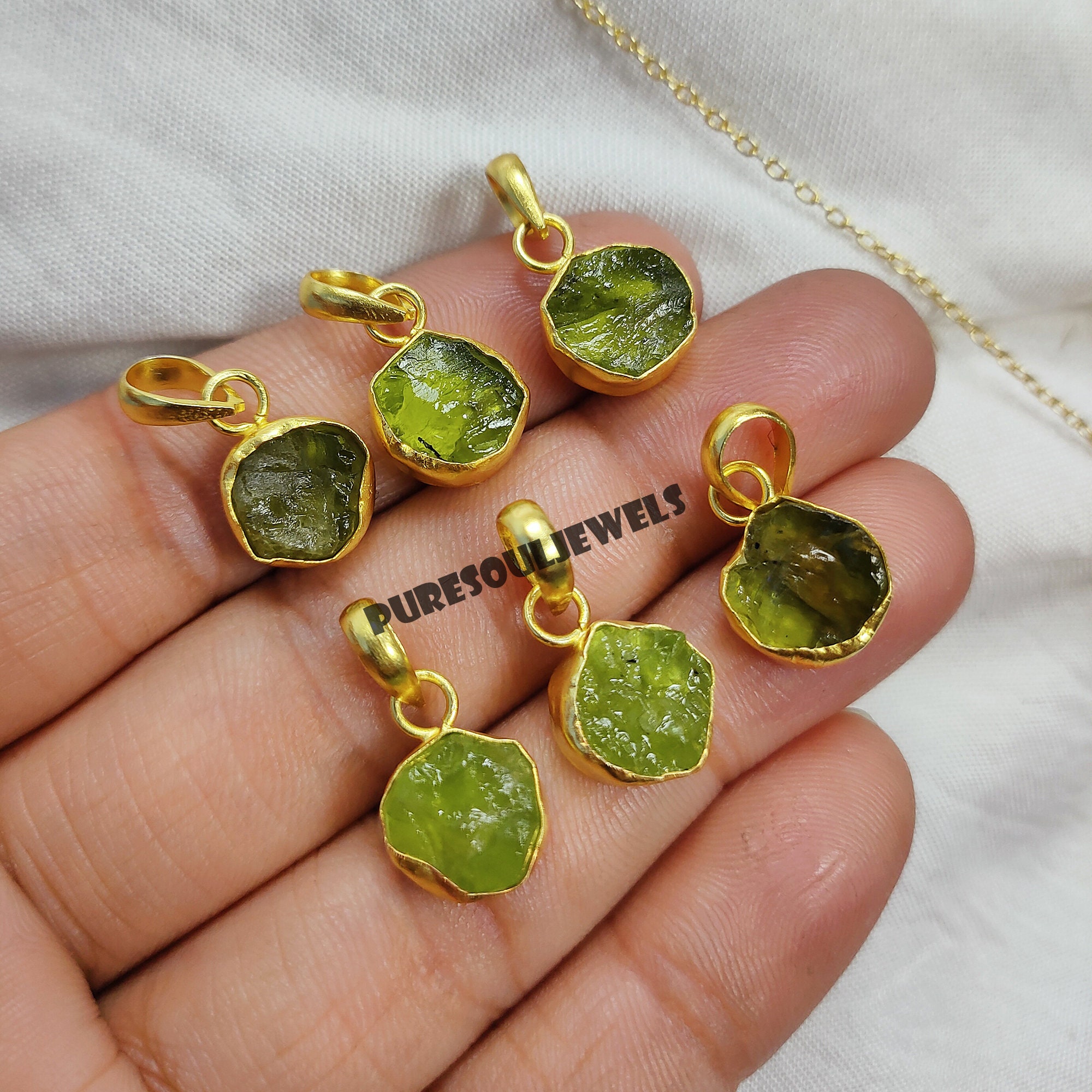 Collana Choker Con Ciondolo In Pietra Naturale Grezza Placcata Oro Per Donna