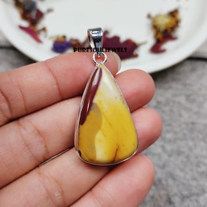 Handmade Mookaite Pendant: 925 Sterling Silver Boho Hippie Gemstone