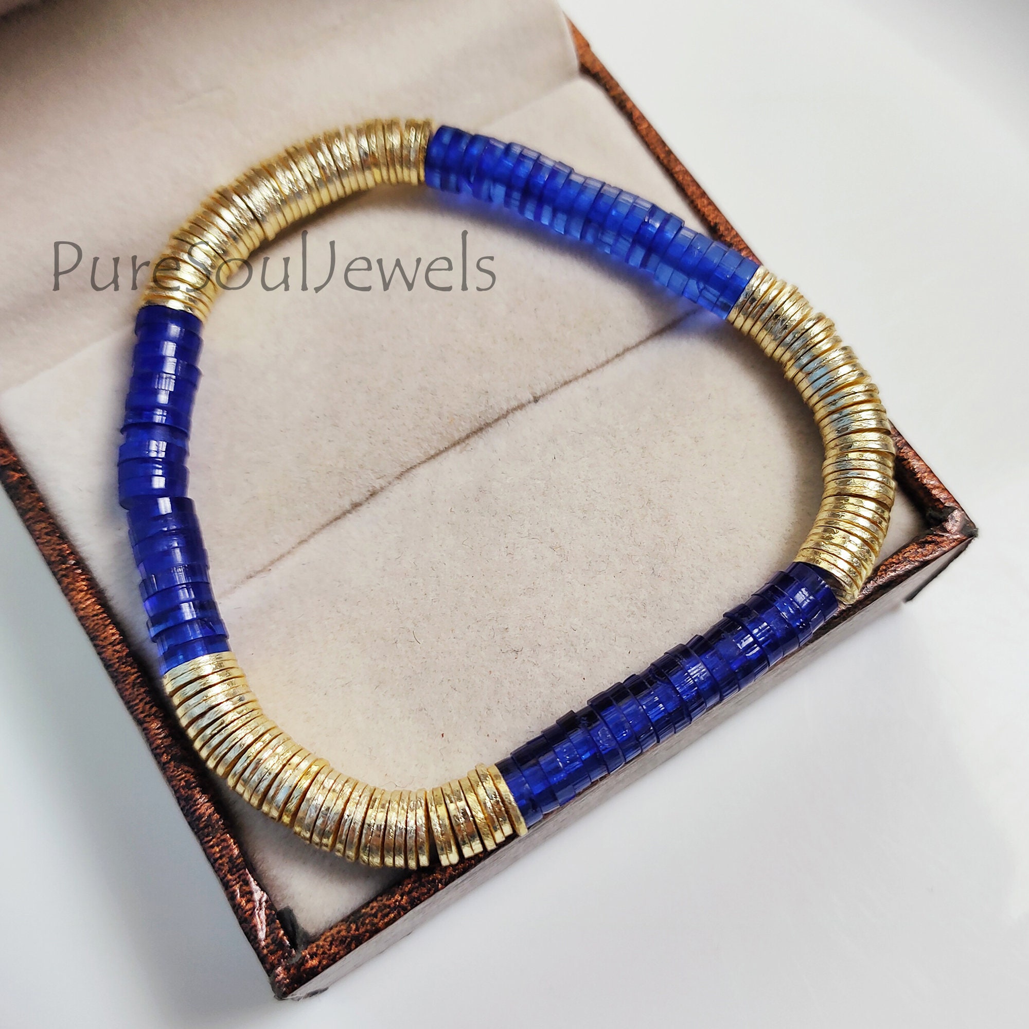 Set di bracciali Heishi Surfer: nome personalizzato, perline di argilla multicolore - Italia