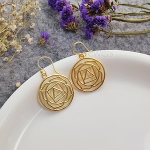 Unique Earrings, Gold Plated Earrings, Flower Earrings, Ethnic Earrings, Boho Earrings, Statement Earrings, Gift for her, Tribal Earrings