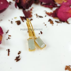 Natural Aquamarine Earrings, 925 Sterling Silver March Birthstone Earrings, Healing Earrings, Aquamarine Jewelry, Huggie Earrings, Gift Her
