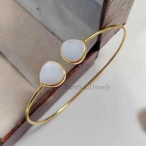 Moonstone Bangle, 925 Sterling Silver Bangle, Gift Bangle, Handmade Bangle, Beautiful Bangle, Moonstone Bracelet, Gemstone Bangle