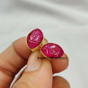 Tiny Ruby Evil Eye Stud Earrings: Sterling Silver Boho Jewelry