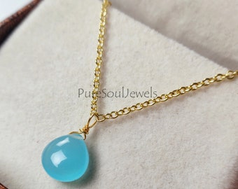 Ear Climber Earrings Aqua Blue Chalcedony Gold-plated Sterling Silver Ear Climber Earrings Aqua Blue Chalcedony Gold-plated Sterling Silver