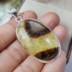 Boho Septular Anhänger: 925 Sterling Silber, Heilstein