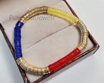 Multi Color Bead Bracelet, Bead Stack Bracelet, Layered Stack, Stackable Bracelet , Multi and Gold Bracelet, Valentine Day Gifts