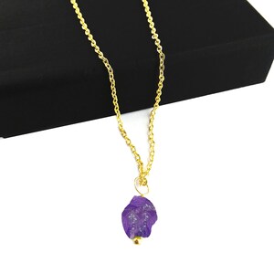 Amethyst Rough Pendant Necklace, February Birthstone Necklace, Pendant Necklace,Valentine Day Gifts