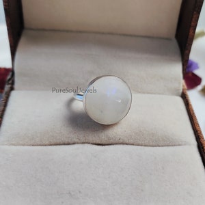 Rainbow Moonstone 925 Sterling Silver Ring - Boho Fidget Meditation Ring