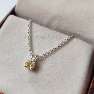 Dainty Citrine Necklace: Sterling Silver November Birthstone