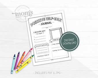 Positive Self Talk Worksheet For Kids, Emotions Journal, Child Therapy, Coping Skills, School Counselor Resources