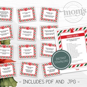 Indoor Christmas Rhyming Treasure Hunt, Christmas Scavenger Hunt with Clues for Kids, Digital Download