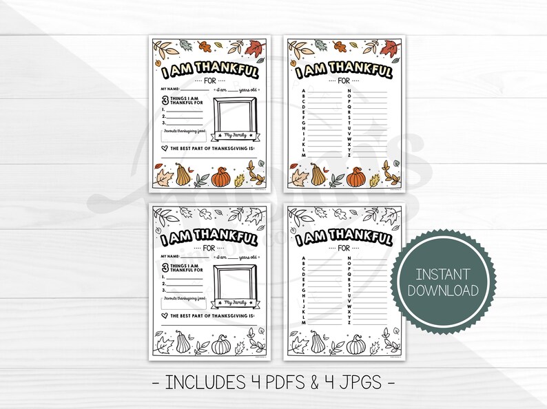 Thanksgiving Gratitude Printable for Kids, Autumn Activities Checklist ...