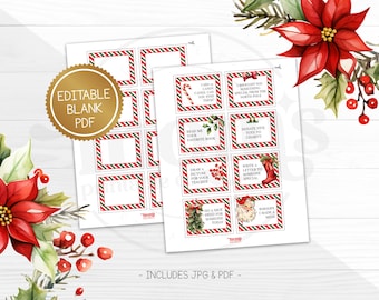 Official Santa Elf Notes, Christmas Printable Activity For Kids, Editable PDF, Digital Download