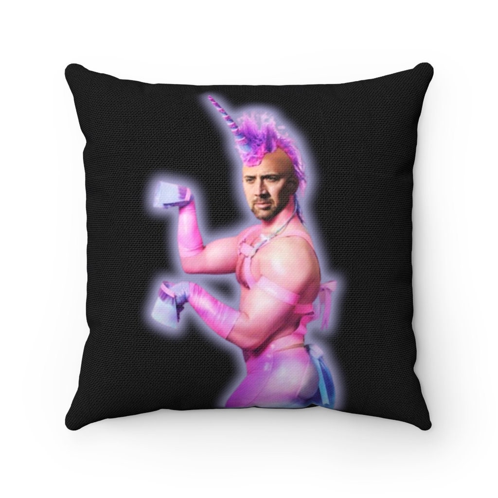 nicolas cage throw pillow