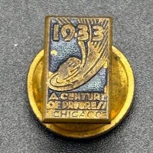 Vintage 1933 Chicago World&#39;s Fair Lapel Button A Century of Progress Button Enameled Chicago World&#39;s Fair Souvenir