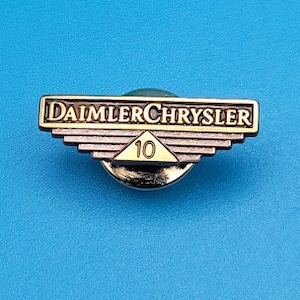 Vintage Daimler Chrysler 10 Year Service Gold Filled Pin 1/20 10k Lapel Pin Chrysler Car Manufacturing