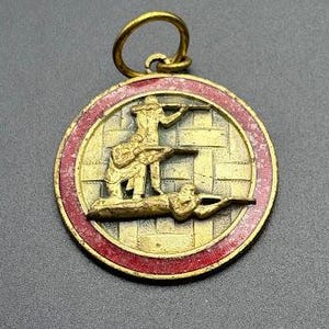 Vintage Shooting Medal Team Competition Signed JD Hazard Pendant 42 MRG